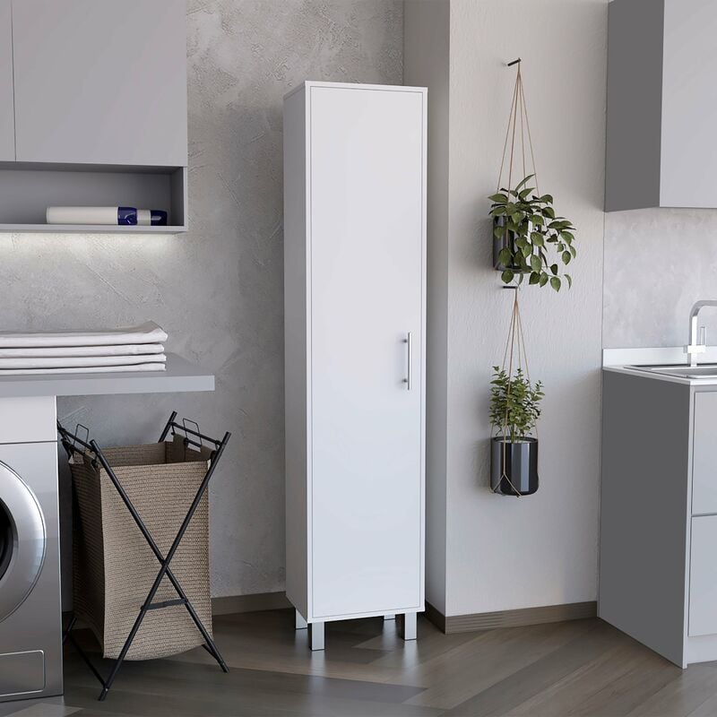 Tuhome Concept - Laska Armoire multifonctionnelle, avec 1 porte et pieds , 180 cm x 40 cm x 29.8 cm , Multicolore