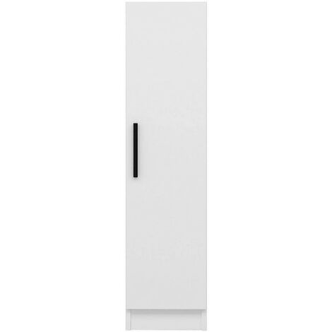 Armoire multifonctionnelle Moderne - Dante - Armoire à chaussures, support à chaussures - avec porte, étagères - pour l'entrée, le salon -. Blanc en Panneau d'aggloméré, 30 x 37 x 122 cm
