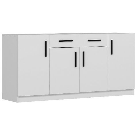 Armoire multifonctionnelle Moderne - Kale - avec étagères - de l'entrée, du salon - Blanc en Panneau de particules de mélamine, 180x47x85 cm