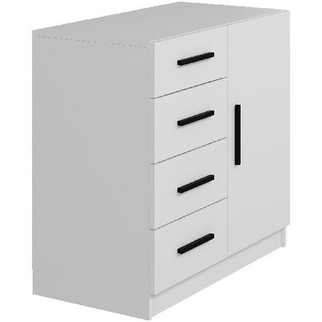 Armoire multifonctionnelle Moderne - Kale - avec étagères - de l'entrée, du salon - Blanc en Panneau de particules de mélamine, 90x47x85 cm