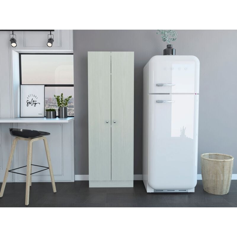Tuhome Concept - z 60 Armoire multifonctionnelle, avec deux portes et étagères intérieures, 180.59 cm x 59.94 cm x 29.97 cm , Beige