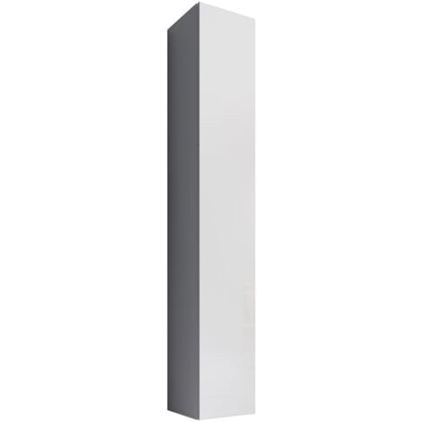 Armoire murale 1 porte  Meuble de Rangement  Blanc Finition brillante  3 compartiments  Modèle Aitana O2  30x180x30cm