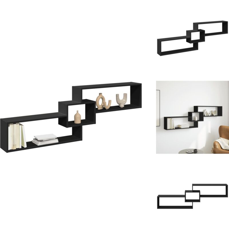 Armoire murale 158x18x53 cm noir bois d'ingénierie - Armoire Murale - Armoires Murales - Armoire Murale Flottante - Meuble tv Mural