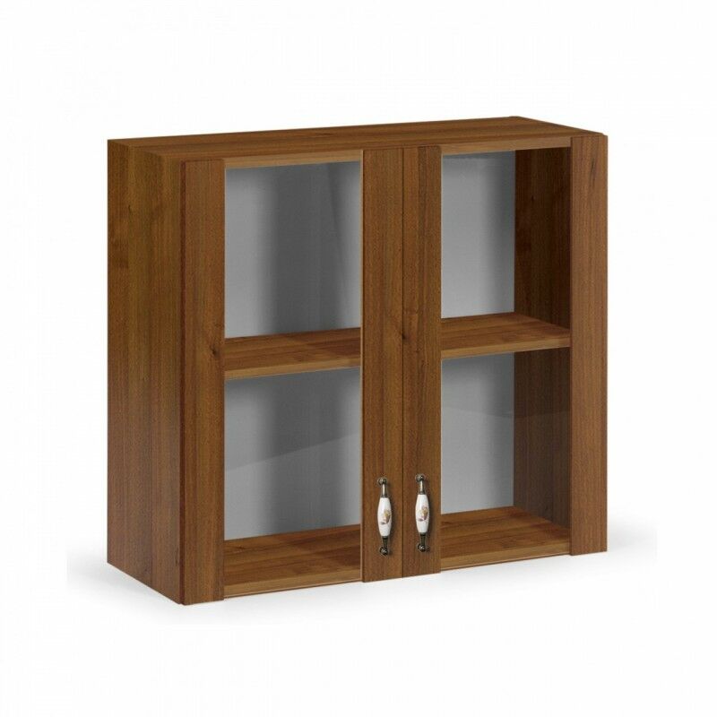 Argonauta - Armoire murale 2 portes noyer antique en bois mélaminé H.72x80x32 cm