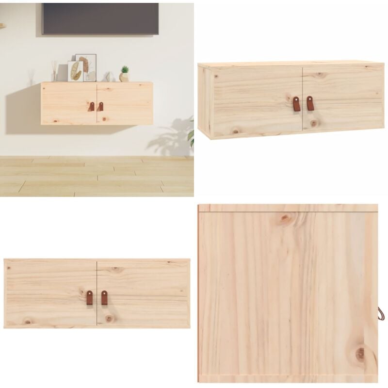 Vidaxl - Armoire murale 80x30x30 cm Bois de pin massif - Étagère Murale - Bibliothèque Murale - Meuble Mural - Rangement Mural - Armoire Murale