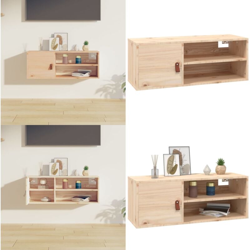 Vidaxl - Armoire murale 80x30x30 cm Bois de pin massif - Étagère Murale - Bibliothèque Murale - Meuble Mural - Rangement Mural - Armoire Murale