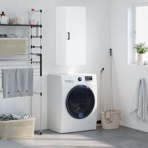 Armoire murale  Armoire murale de salle de bain  Meuble de rangement blanc 34,5x34x90 cm 37402