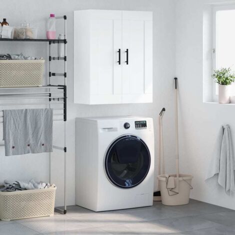 Armoire murale  Armoire murale de salle de bain  Meuble de rangement blanc 69,5x34x90 cm bois d'ingénierie 92849