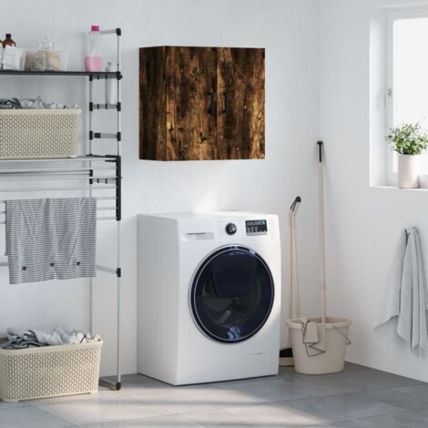 Armoire murale-Armoire suspendue-Meuble de rangement chêne fumé 60x31x60 cm bois d'ingénierie 333268