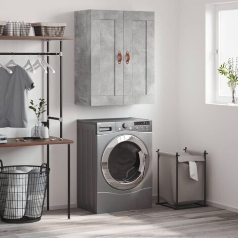 Armoire murale-Armoire suspendue-Meuble de rangement gris béton 69,5x34x90 cm bois d'ingénierie 797955