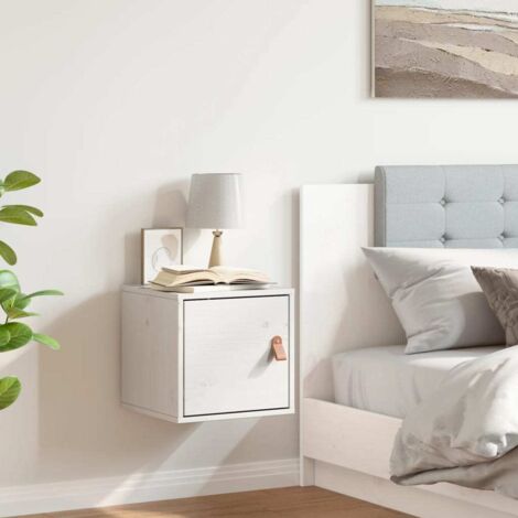 Armoire murale-Armoire suspendue-Meuble de rangement murale Blanc 31,5x30x30 cm Bois de pin massif