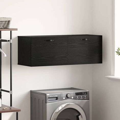 Armoire murale-Armoire suspendue-Meuble de rangement murale Chêne noir 100 x 36,5 x 35 cm Bois d'ingénierie 435377