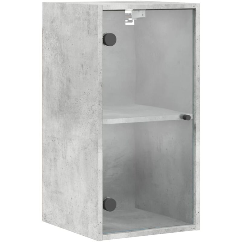 Armoire murale avec portes en verre gris béton 35x37x68,5 cm vidaXL