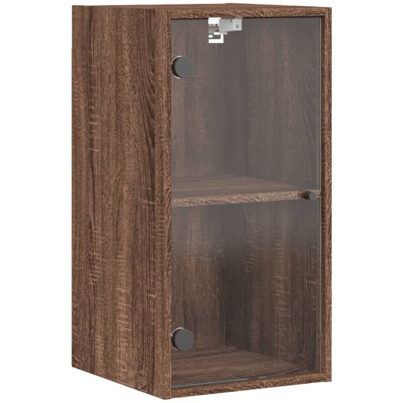 Vidaxl - Armoire murale avec portes en verre chêne marron 35x37x68,5 cm