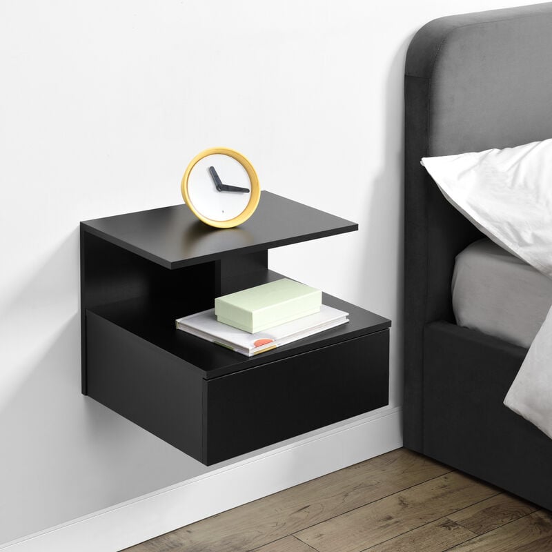 Tagère murale Amberg 40 x 35 x 31 cm Noir [en.casa]