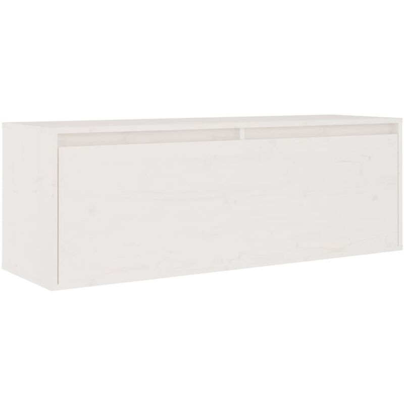 Armoire murale Blanc 100x30x35 cm Bois de pin massif Armoire murale Blanc 100x30x35 cm Bois de pin massif