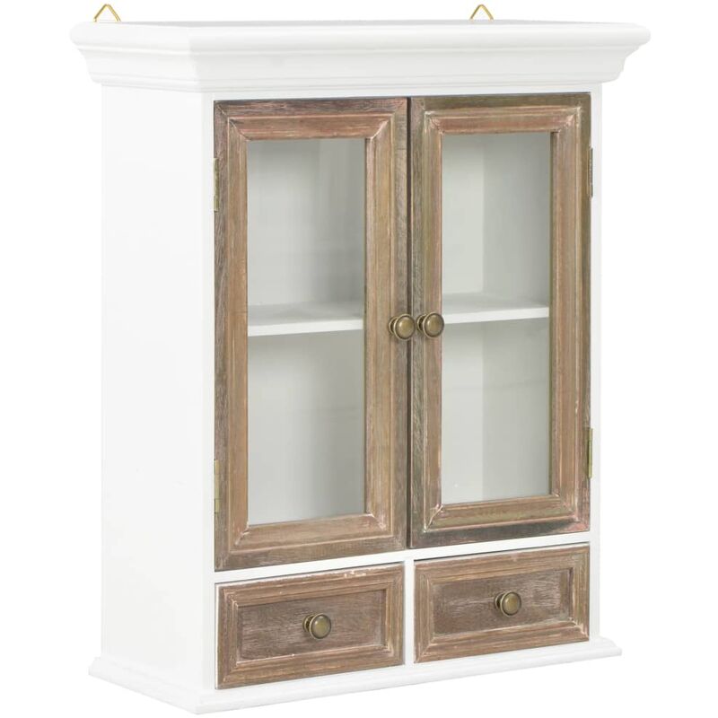 Armoire murale Blanc 49 x 22 x 59 cm Bois massif