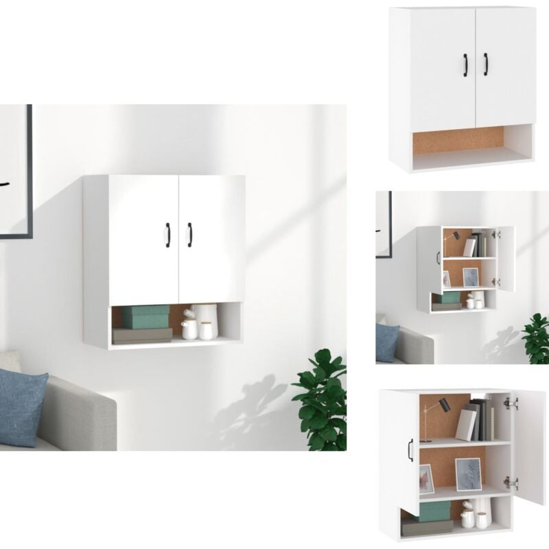 Vidaxl - Armoire murale Blanc 60x31x70 cm Bois d'ingénierie - Armoire Murale - Armoire Flottante - Rangement Mural - Meuble De Rangement - Armoire