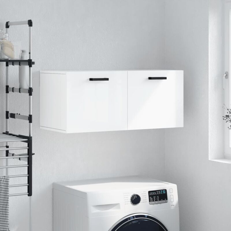 Vidaxl - Armoire murale blanc brillant 80x36,5x35 cm bois d'ingénierie
