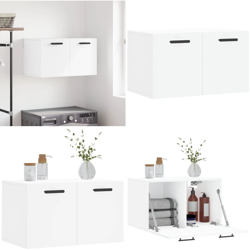 Vidaxl - Armoire murale Blanc 60x36,5x35 cm Bois d'ingénierie - Armoire Murale - Meuble Mural - Rangement Mural - Placard Mural - Étagère Murale