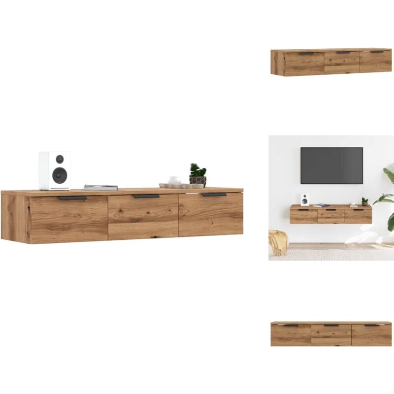 Armoire murale chêne artisanal 102x30x20 cm bois d'ingénierie - Armoire Murale - Armoires Murales - Armoire Suspendue - Armoire tv Murale