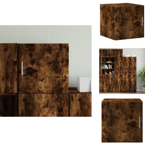 Armoire murale chêne fumé 40x42,5x40 cm bois d'ingénierie - Meuble Mural - Armoire Murale - Rangement Mural - Meuble De Rangement - Bibliothèque Murale