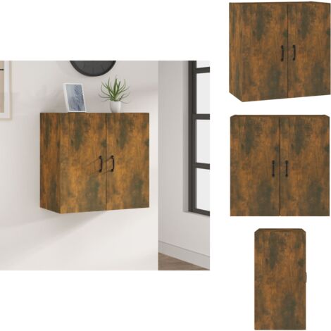 Armoire murale Chêne fumé 60x31x60 cm Bois d'ingénierie - Armoire Murale - Armoire Flottante - Rangement Mural - Meuble De Rangement - Armoire Chêne Fumé