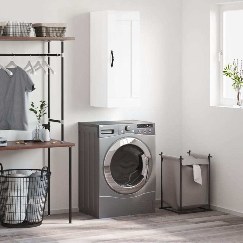 Armoire murale blanc brillant 34,5x34x90 cm bois d'ingénierie vidaXL