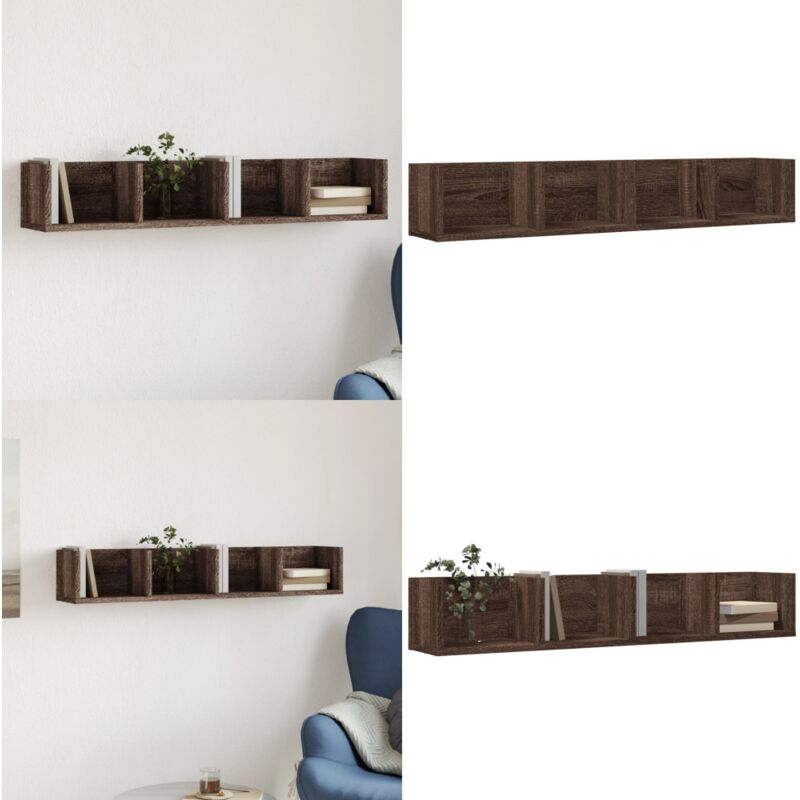 Armoire murale chêne marron 99x18x16,5 cm bois d'ingénierie - Meuble Mural - Étagère Murale - Bibliothèque Murale - Rangement Mural - Armoire