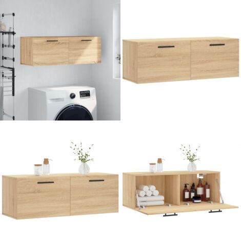 Armoire murale chêne sonoma 100x36,5x35 cm bois d'ingénierie - Rangement mur - Bois d'ingénierie