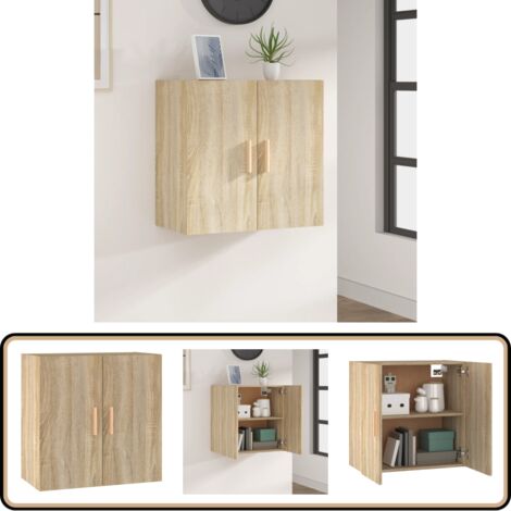 Armoire murale Chêne sonoma 60x30x60 cm Bois d'ingénierie - Armoire Murale - Meuble Rangement - Étagère Murale - Bibliothèque Murale - Meuble Design