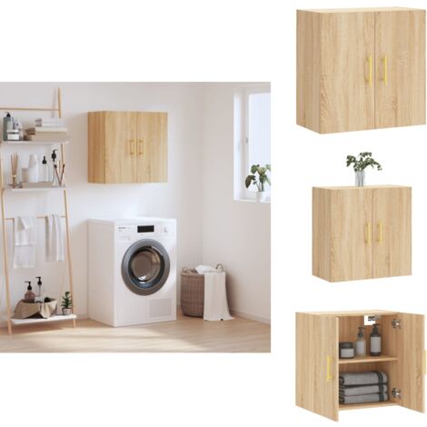 Armoire murale chêne sonoma 60x31x60 cm bois d'ingénierie - Armoire Murale - Meuble De Rangement - Étagère Murale - Rangement Mural - Armoire Design