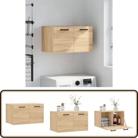 Armoire murale Chêne sonoma 60x36,5x35 cm Bois d'ingénierie - Armoire Murale - Meuble De Rangement - Étagère Murale - Rangement Mural - Meubles De Salon