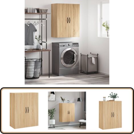 Armoire murale chêne sonoma 69,5x34x90 cm bois d'ingénierie - Armoire Murale - Meuble De Rangement - Buffet - Étagère Murale - Commode Murale