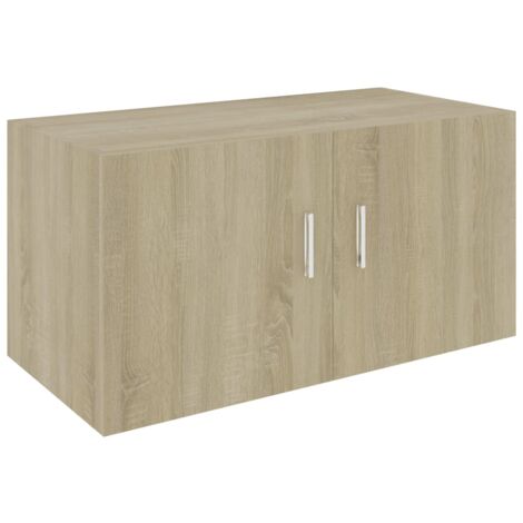 vidaXL Armoire Murale Aggloméré Flottante Suspendue Rangement Multicolore