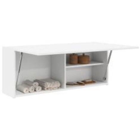 Armoire murale de bain blanc 100x25x40 bois d'ingénierie