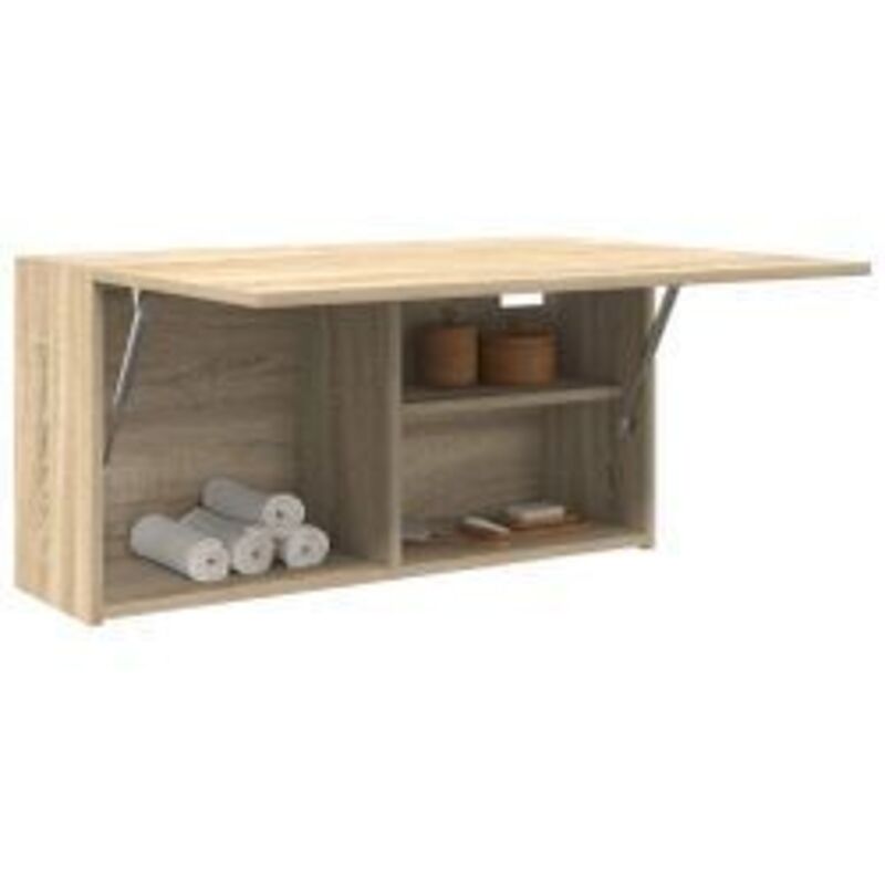 Armoire murale de bain chêne sonoma 80x25x40 bois ingénierie Armoire murale de bain chêne sonoma 80x25x40 bois ingénierie