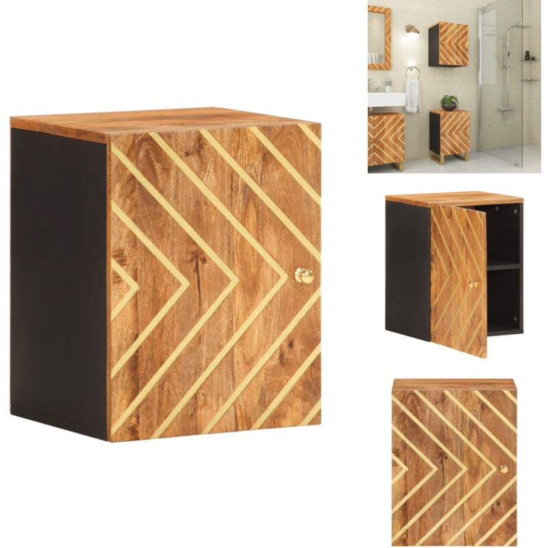 Vidaxl - Armoire murale de bain marron et noir bois massif de manguier - Armoire De Salle De Bain - Meuble De Salle De Bain - Rangement Salle De Bain