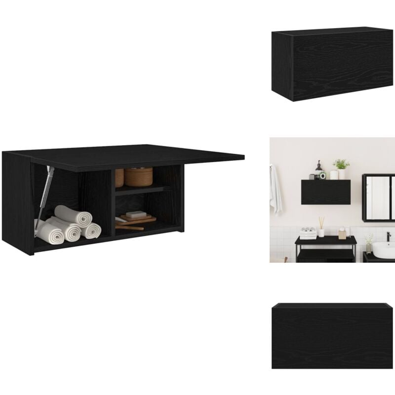 Vidaxl - Armoire murale de bain noir 60x25x30 cm bois d'ingénierie - Armoire Murale De Salle De Bain - Armoires Murales De Salle De Bain - Placard