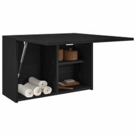 Armoire murale de bain noir 60x25x40 bois d'ingénierie