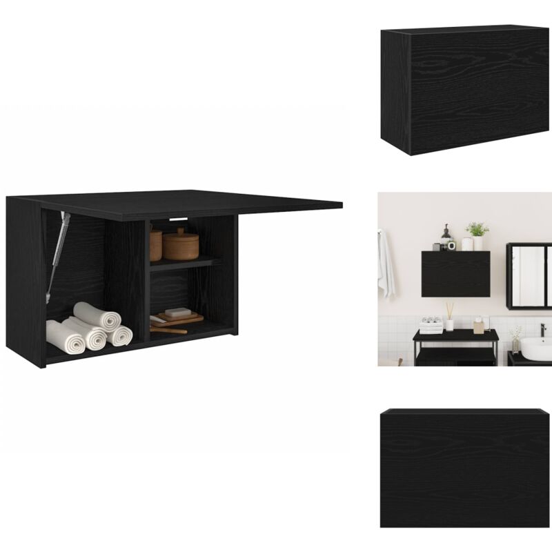 Vidaxl - Armoire murale de bain noir 60x25x40 cm bois d'ingénierie - Armoire Murale De Salle De Bain - Armoires Murales De Salle De Bain - Placard