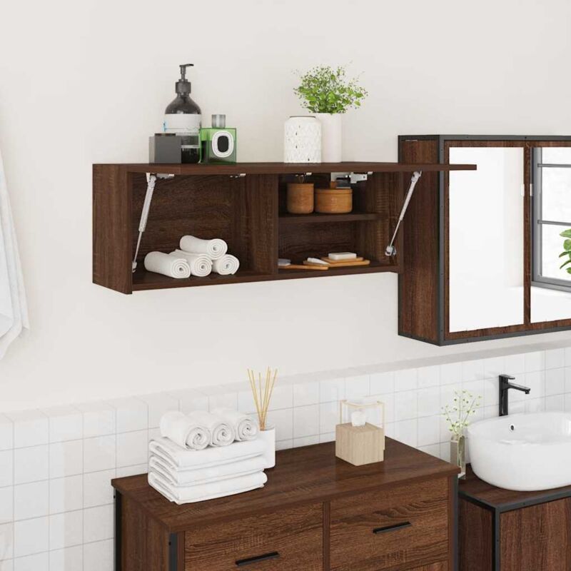Vidaxl - Armoire murale de bain chêne marron 80x25x30 cm bois ingénierie