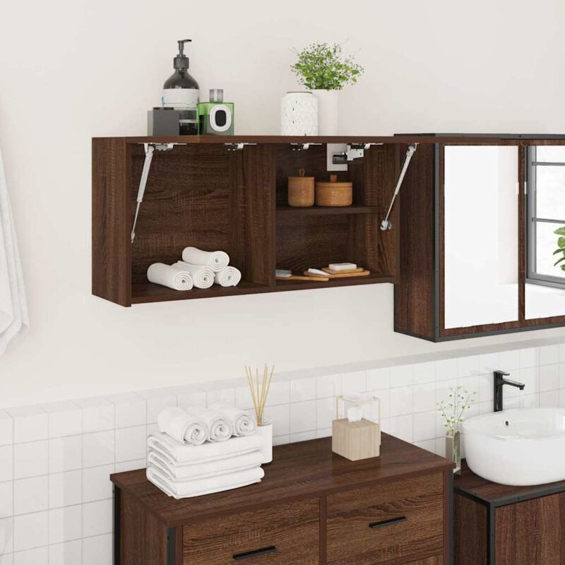 Vidaxl - Armoire murale de bain chêne marron 80x25x40 cm bois ingénierie
