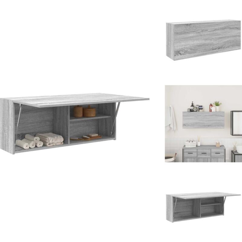 Vidaxl - Armoire murale de bain sonoma gris 100x25x40 cm bois ingénierie - Armoire Murale De Salle De Bain - Armoires Murales De Salle De Bain