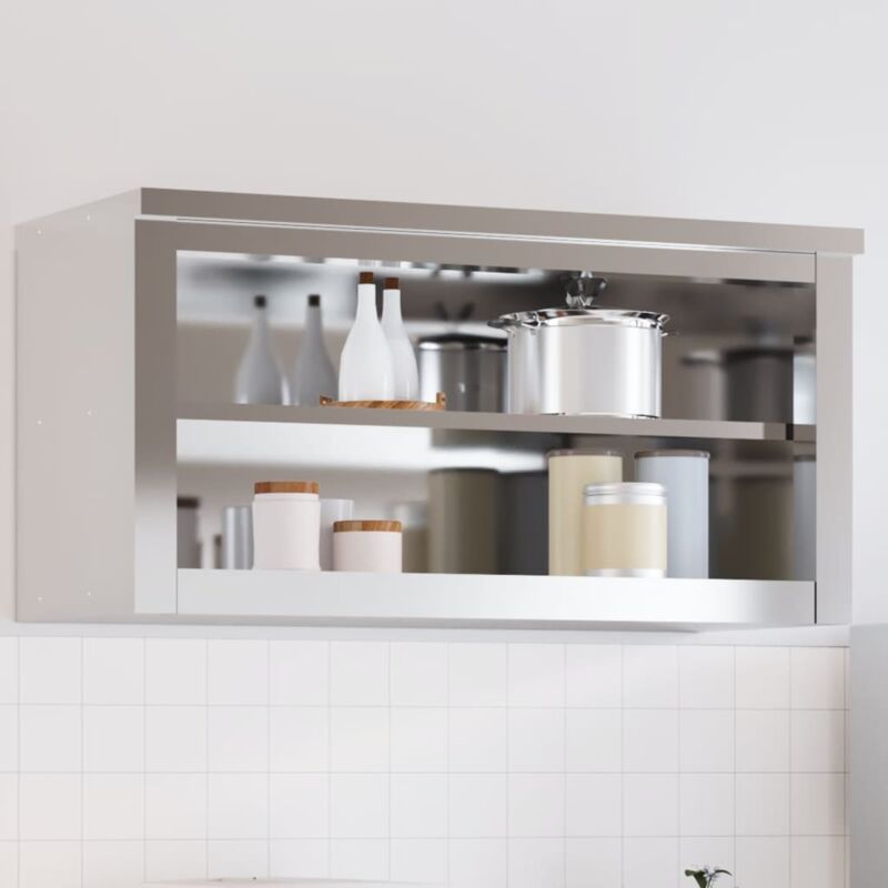 Armoire murale de cuisine avec étagère acier inoxydable Vidaxl