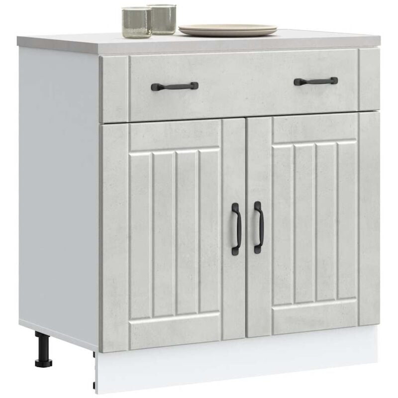 Vidaxl - Armoire de cuisine Lucca gris béton bois ingénierie