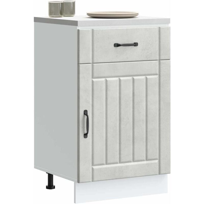 Vidaxl - Armoire de cuisine Lucca gris béton bois ingénierie