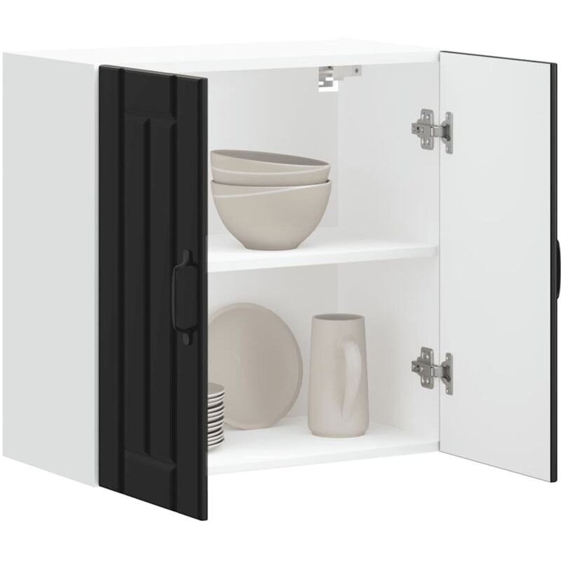 Vidaxl - Armoire murale de cuisine Lucca noir bois d'ingénierie