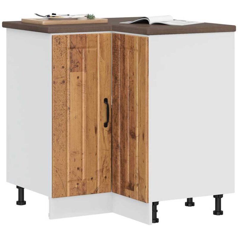 Armoire d'angle de cuisine Lucca vieux bois bois d'ingénierie Vidaxl