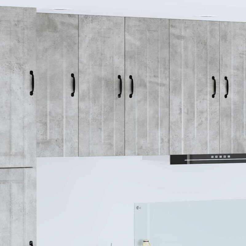 vidaXL Armoire de cuisine Lucca 2 pcs Gris béton 30 x 31 x 80 cm